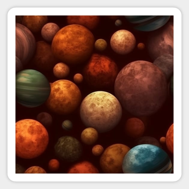 Planets Pattern Sticker by tommytyrer